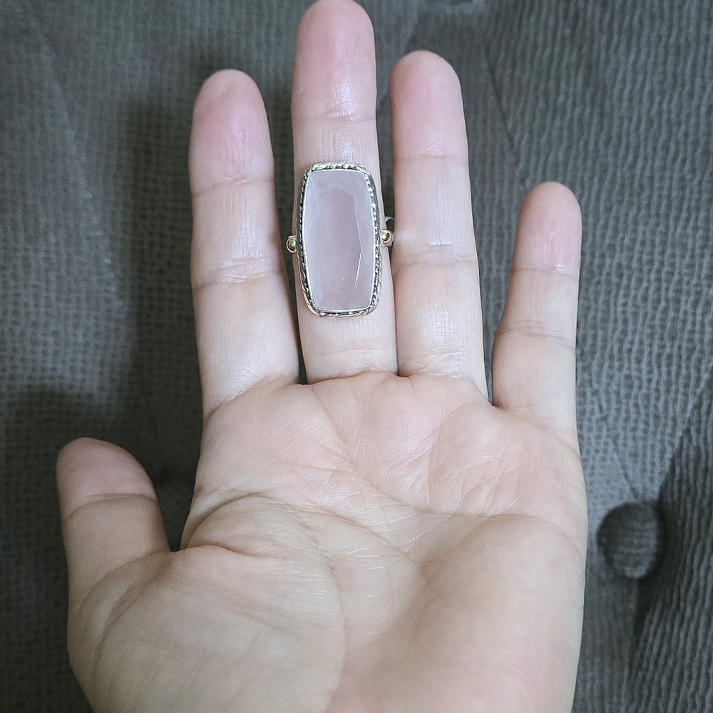 Shivam Rectangular Rose🌹 Quartz Statement Ring💍 - NWT - Picture 11 of 16